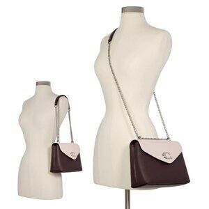 Coach Tammie Shoulder Bag in Multi Colorblock Snake Trim - Cranberry Multi